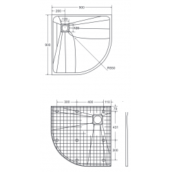Štvrťkruhová sprchová vanička VEXO