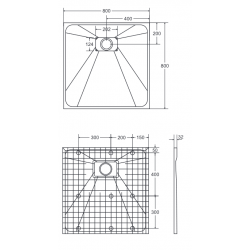 Štvorcová sprchová vanička VEXO 80 x 80