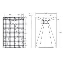 Obdĺžniková sprchová vanička VEXO 90 x 130