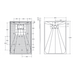 Obdélníková sprchová vanička VEXO 120 x 80