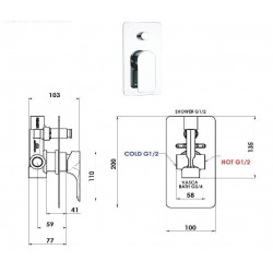 Podomítková baterie s přepínačem ARNO 09