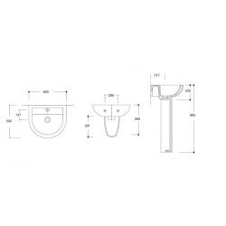 Nástěnné umyvadlo COMPACT 60