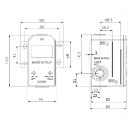 Rozměry boxu pro sprchovou baterii