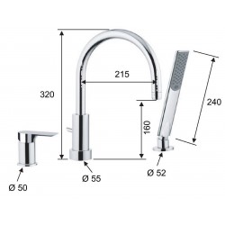 Tříotvorová vanová baterie ARNO 07 s příslušenstvím