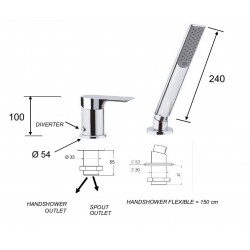 Dvouotvorová vanová baterie ARNO 27