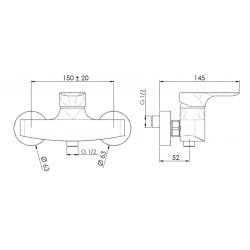 Rozměr sprchové baterie ARNO 31