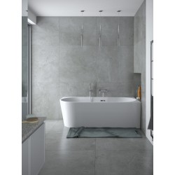 Volně stojící vana ZOYA GLAM, pro instalaci k průběžné stěně je vyrobena ze sanitárního kompozitu (akrylát)