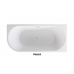 Voľne stojaca vaňa ZOYA, pre inštaláciu k priebežnej stene je vyrobená zo sanitárneho kompozitu (akrylát).