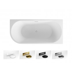 Volně stojící vana ZOYA GLAM, pro instalaci k průběžné stěně je vyrobena ze sanitárního kompozitu (akrylát)