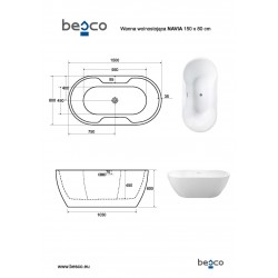 Voľne stojaca akrylátová vaňa NAVIA