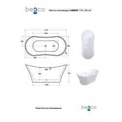 Volně stojící akrylátová vana AMBER GLAM