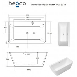 Volně stojící vana VARYA GLAM