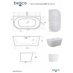 Volně stojící akrylátová vana VICA