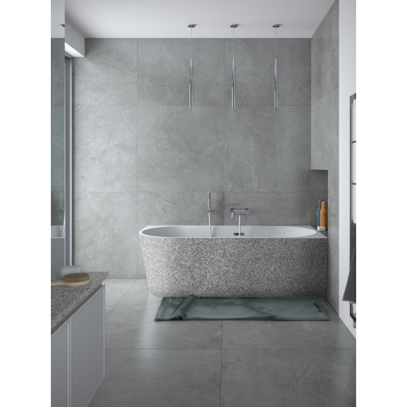 Voľne stojaca vaňa ZOYA, pre inštaláciu k priebežnej stene je vyrobená zo sanitárneho kompozitu (akrylát).