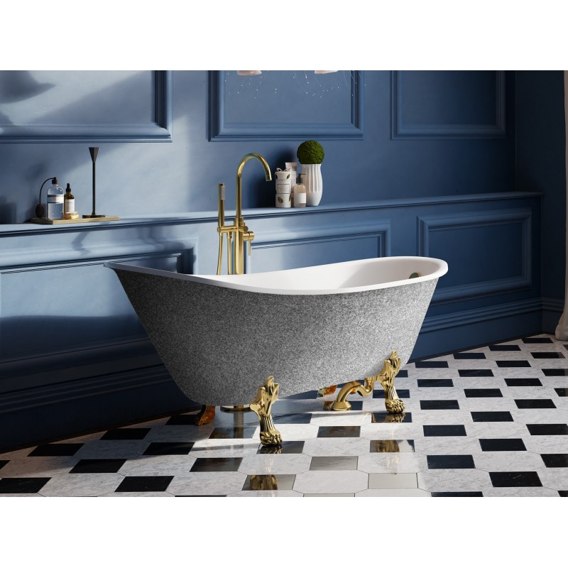 Voľne stojaca vaňa OLAYA Glam - strieborná