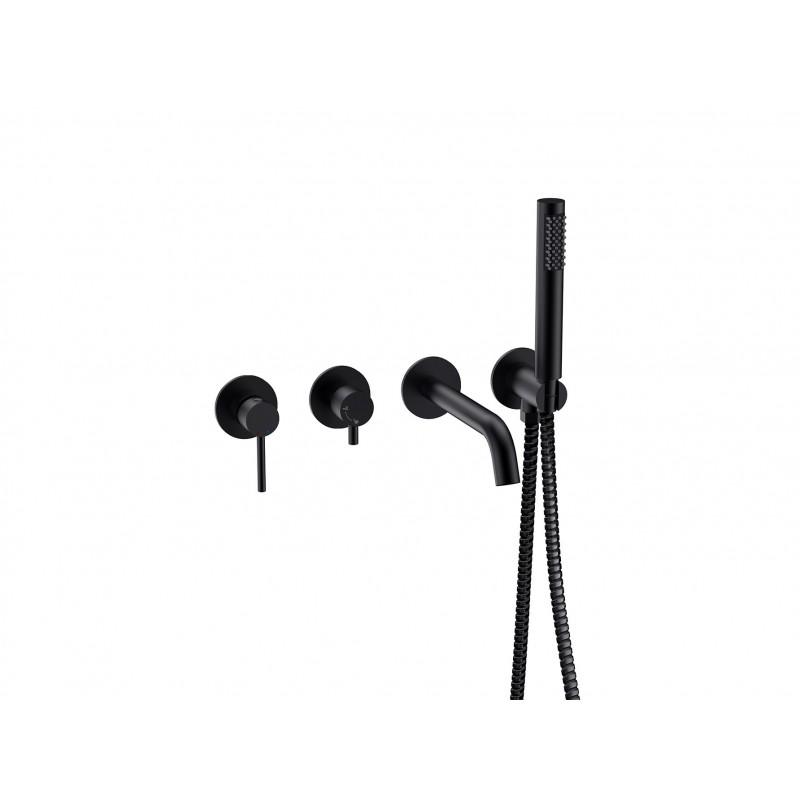 Podomítkový 4-otvorový vanový set VEO černá