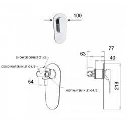 Podomítková sprchová baterie FONTI 30L