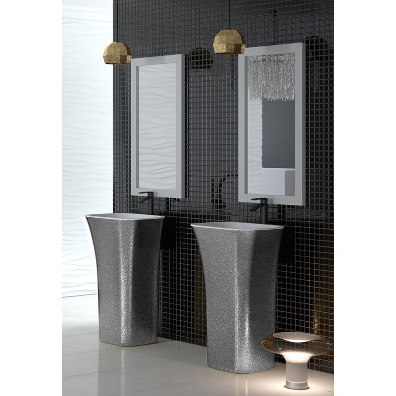 Volně stojící umyvadlo ASSOS GLAM - stříbrná