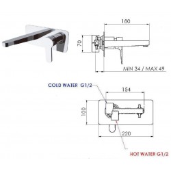 Podomítková umyvadlová baterie PIRA 15