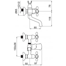 Vanová baterie VENEZIA V-1
