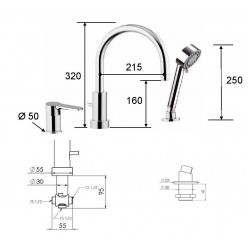 Tříotvorová vanová baterie PIRA 07