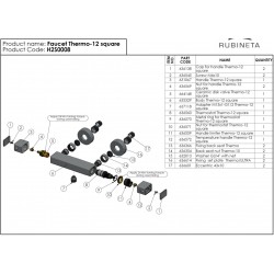 Sprchová termostatická vodovodní baterie Olsen Spa THERMO 12 SQUARE