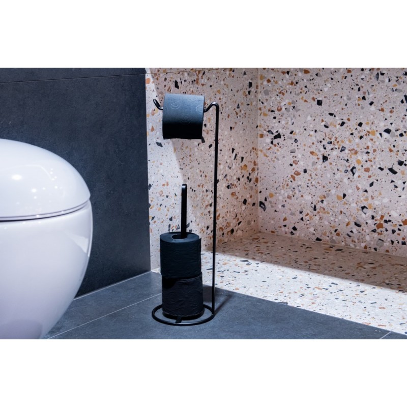 Drôtený držiak toaletného papiera, čierna farba