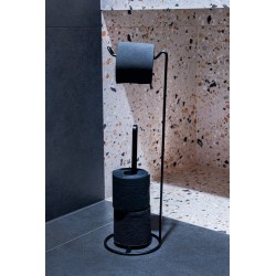 Drôtený držiak toaletného papiera, čierna farba