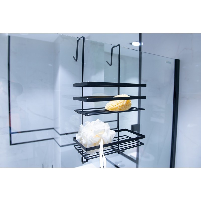 Drôtená polička, 25,2x21,5x48,7 cm, čierna farba