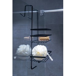 Drôtená polička, 25,2x21,5x48,7 cm, čierna farba