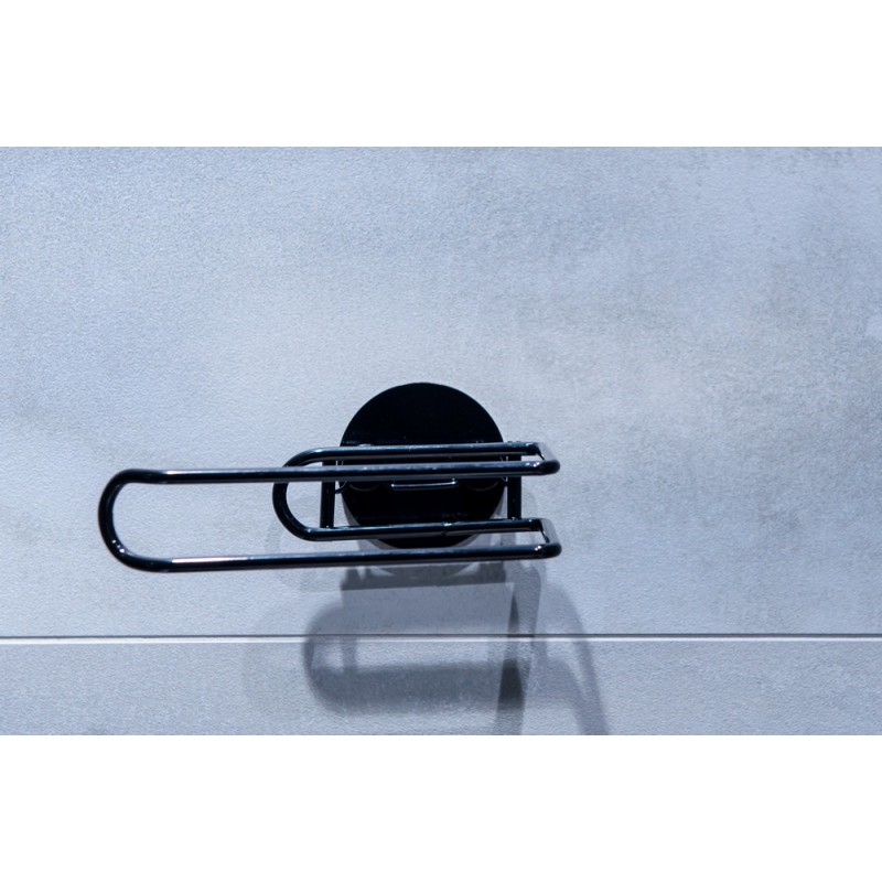 Drôtený držiak toaletného papiera na nalepenie 3M, čierna farba