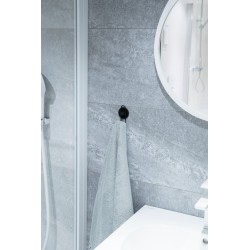 Drôtený vešiak na stenu na nalepenie 3M, čierna farba