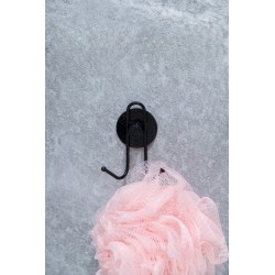 Drôtený vešiak na stenu na nalepenie 3M, čierna farba