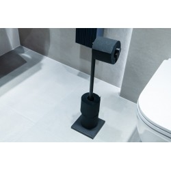 Držiak toaletného papiera, kov, čierna farba
