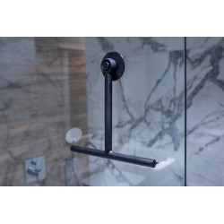 Stierka na sklenené sprchové kúty - plast, čierna farba