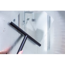 Stierka na sklenené sprchové kúty - plast, čierna farba