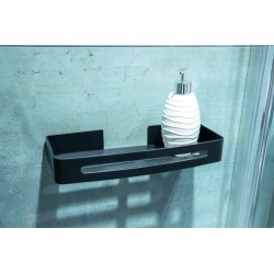 Kovová polička na nalepenie 3M, 32x13x4, 7 cm, čierna farba