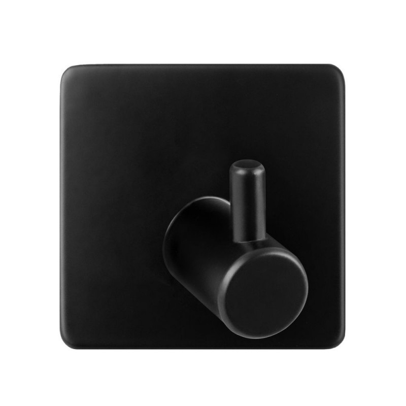 Vešiak na stenu na nalepenie 3M, kov, čierna farba