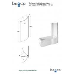 Asymetrická vaňa INSPIRO