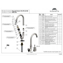 Drezová stojanková vodovodná batéria SWAN-33