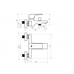 Vanová nástěnná baterie MODENA-10/K černá s příslušenstvím