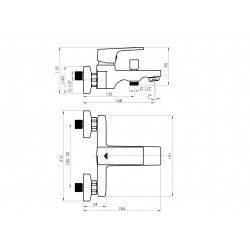 Vaňová batéria MODENA-10/K čierna-ružovo zlatá