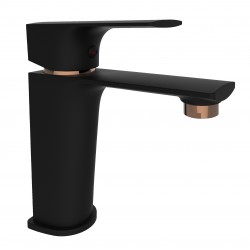 Umývadlová batéria MODENA-18 čierna-ružovo zlatá