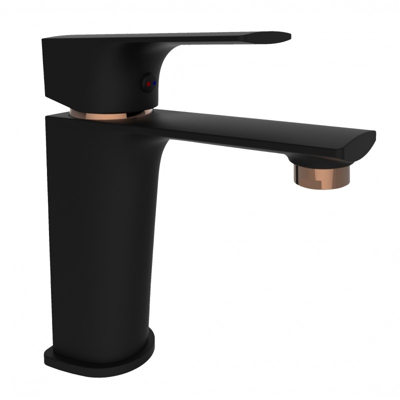 Umývadlová batéria MODENA-18 čierna-ružovo zlatá