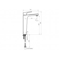 Umývadlová vysoká batéria MODENA-18D čierna-ružovo zlatá