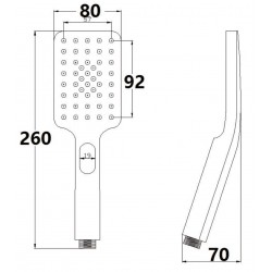 Sprchová ružica 1-polohová PRETO