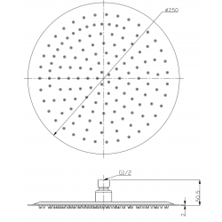Hlavová sprcha kruhová VESUV PLUS