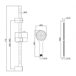 Sprchová tyč ARNO s príslušenstvom