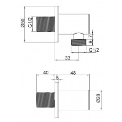 Kulatý vývod ze zdi pro ruční sprchu ALFRED