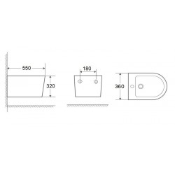 Závesný bidet OVALE BASSO